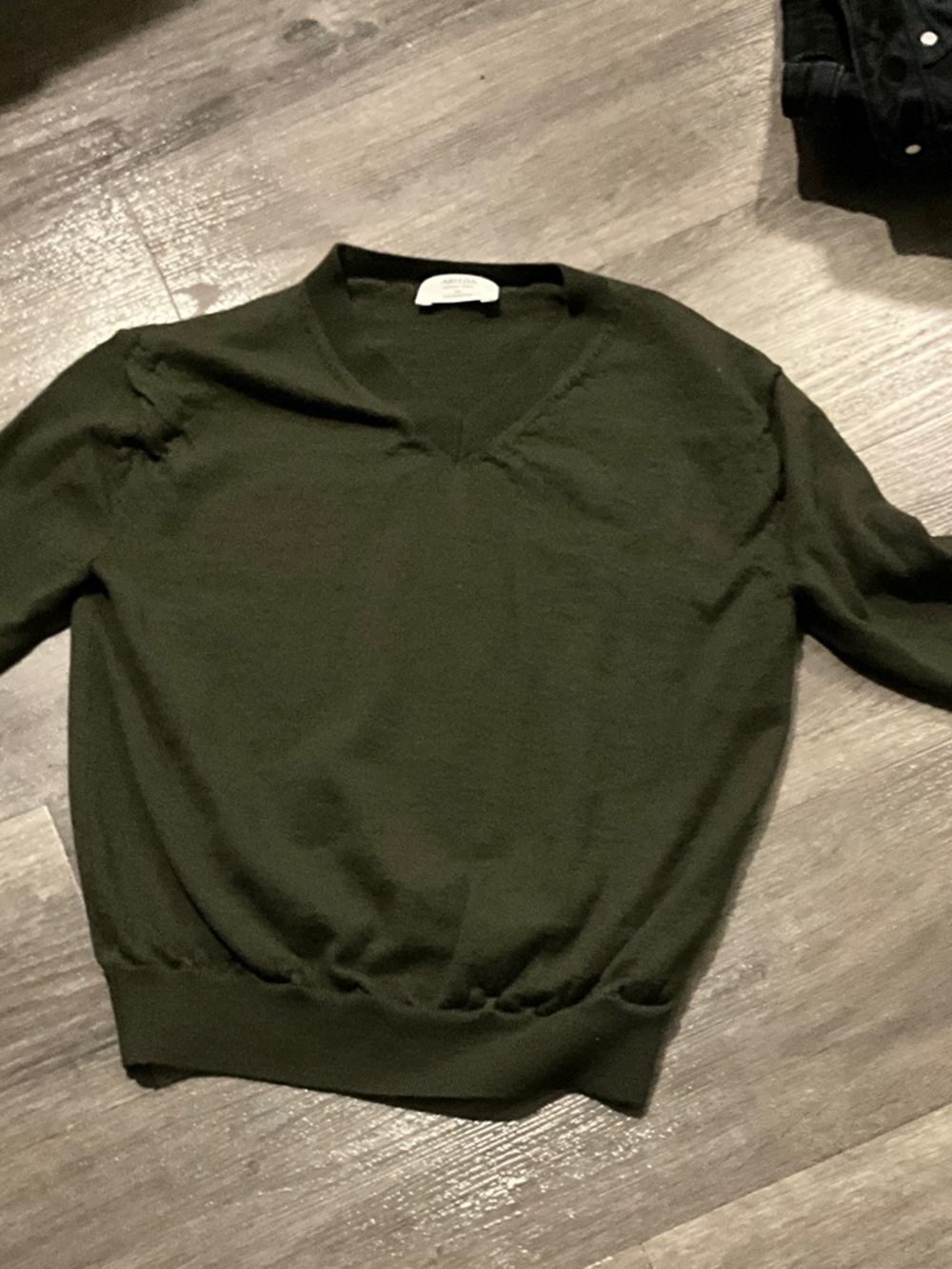 Aritzia Women's V-Neck Sweater in Olive Green